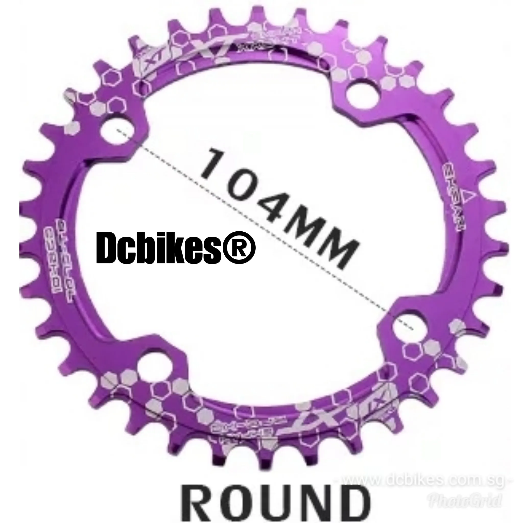104bcd ROUND Narrow Wide Chain Ring Single Speed Anodized