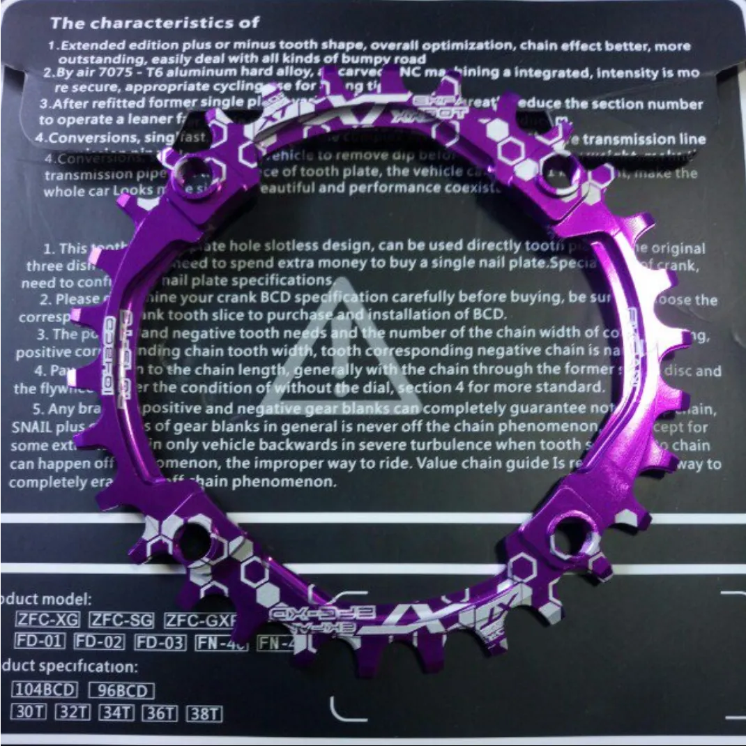 104bcd ROUND Narrow Wide Chain Ring Single Speed Anodized