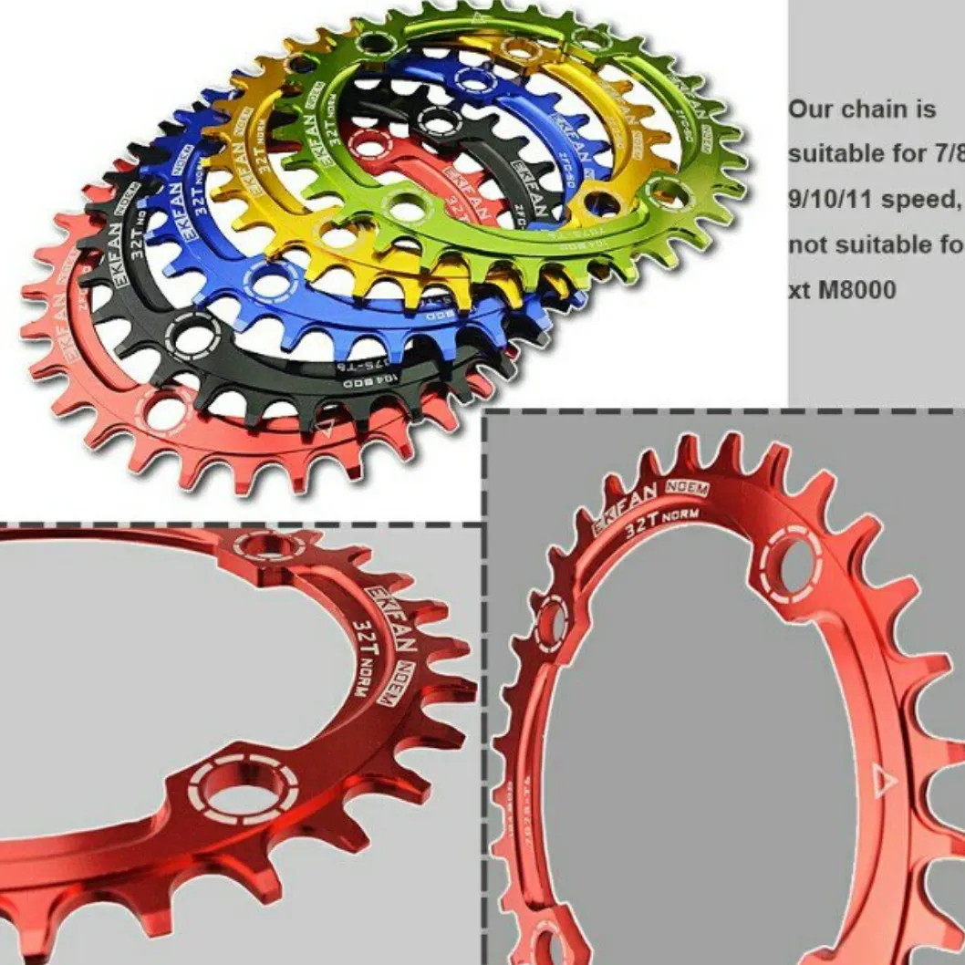 104bcd ROUND Narrow Wide Chain Ring Single Speed Anodized