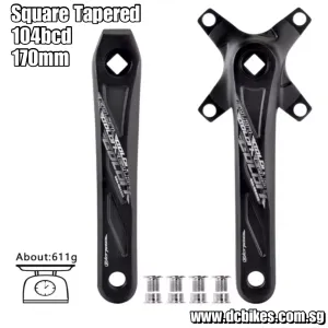 104bcd Square Tapered 4 Holes MTB Bicycle Single Speed Black Crank Arms 170mm