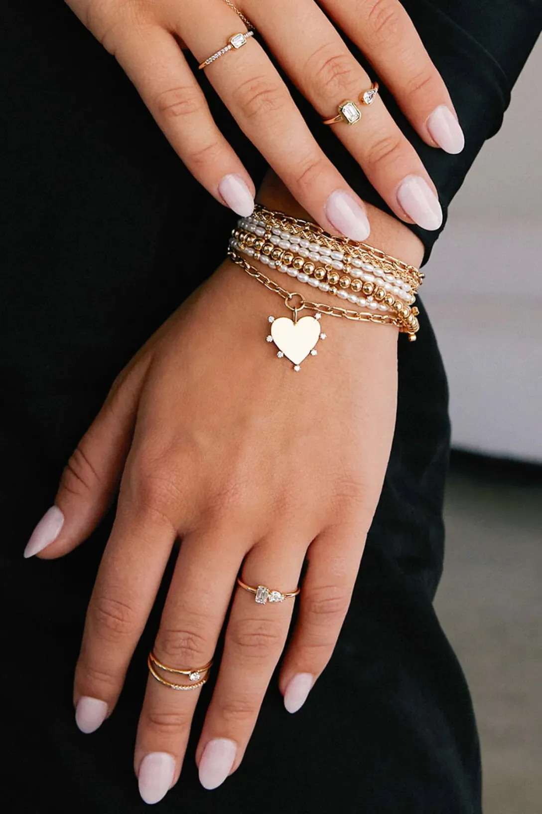 14k Medium Rope & Square Oval Link Double Chain Bracelet