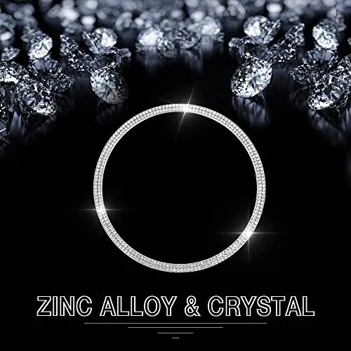 1797 for Audi Accessories Steering Wheel Emblem Logo Cover Q5 Q7 Q3 A4 A3 A5 A6 Q8 Bling Car Badge Sticker Decal Crystal Silver