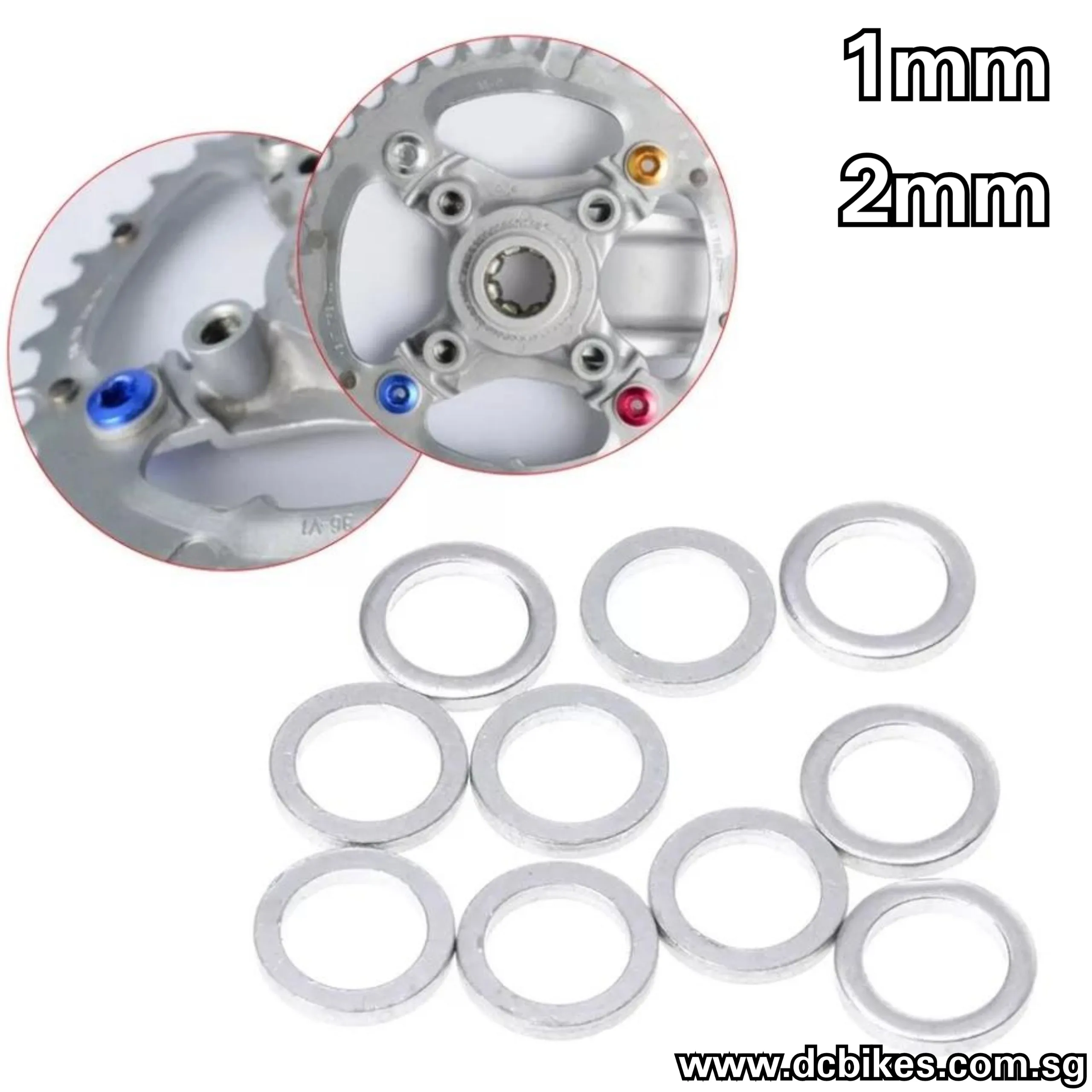 1mm | 2mm Chain Ring Screw Washer Aluminum MTB Road Road Spacer