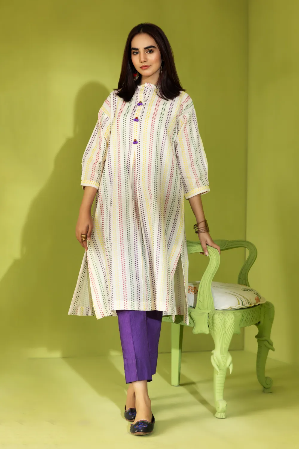 2 PC Stitched | Jacquard Shirt   Trouser
