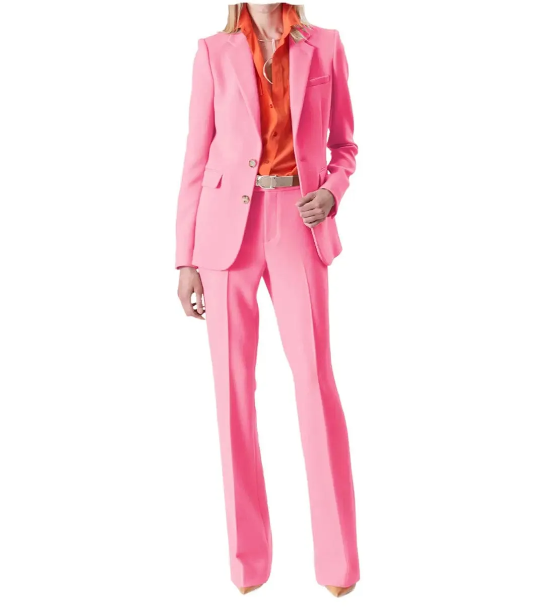 2 Piece Suit Notch Lapel Women Suit (Blazer Pants)