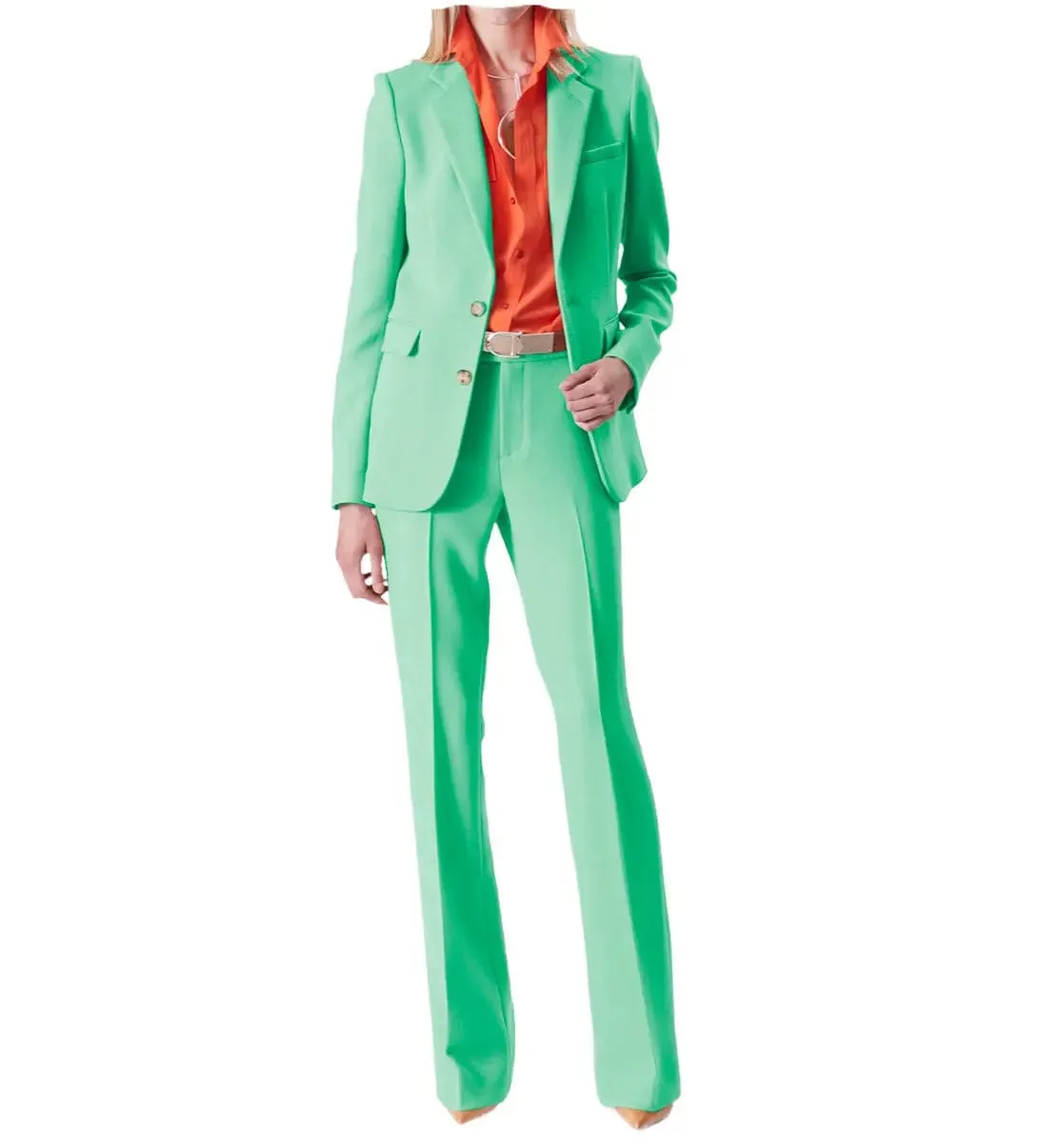 2 Piece Suit Notch Lapel Women Suit (Blazer Pants)