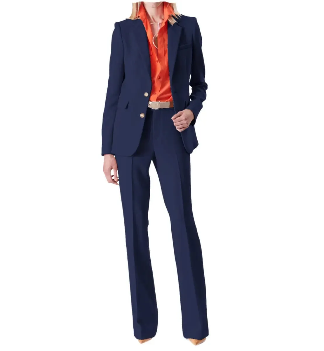 2 Piece Suit Notch Lapel Women Suit (Blazer Pants)