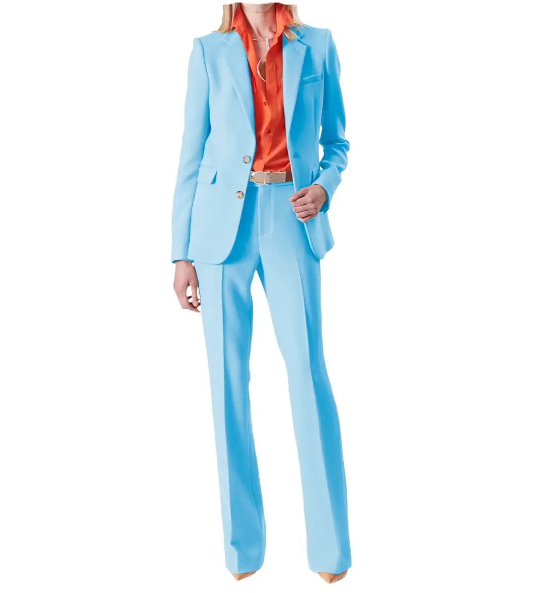 2 Piece Suit Notch Lapel Women Suit (Blazer Pants)