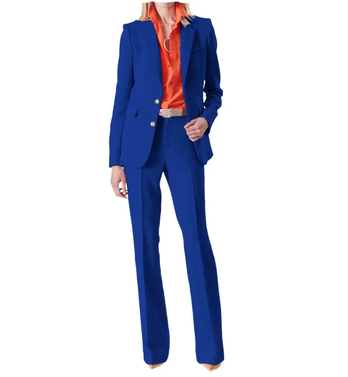 2 Piece Suit Notch Lapel Women Suit (Blazer Pants)