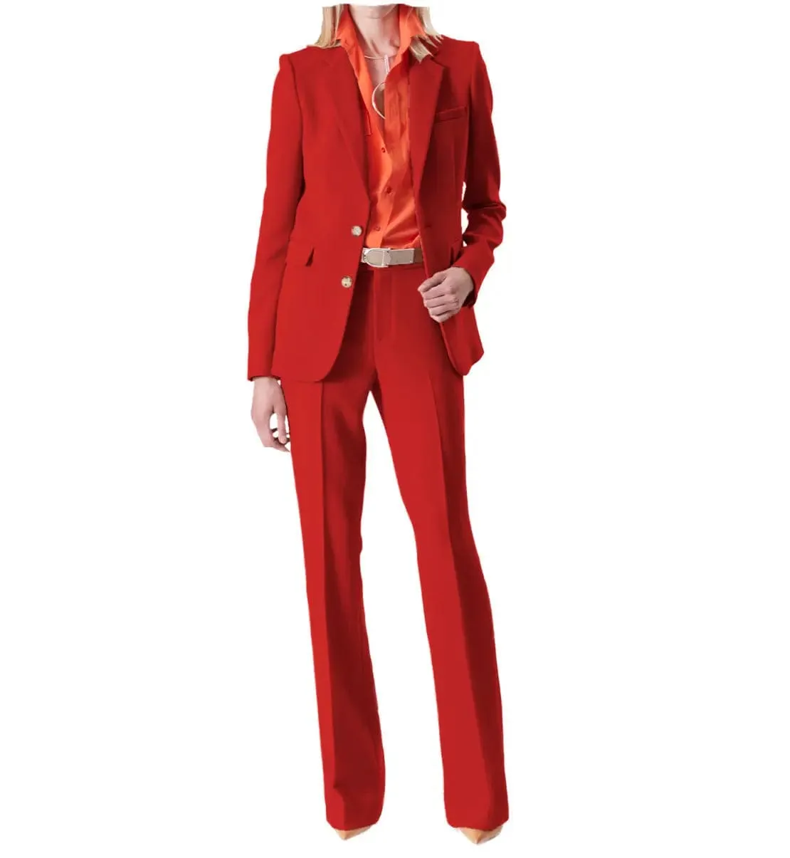 2 Piece Suit Notch Lapel Women Suit (Blazer Pants)