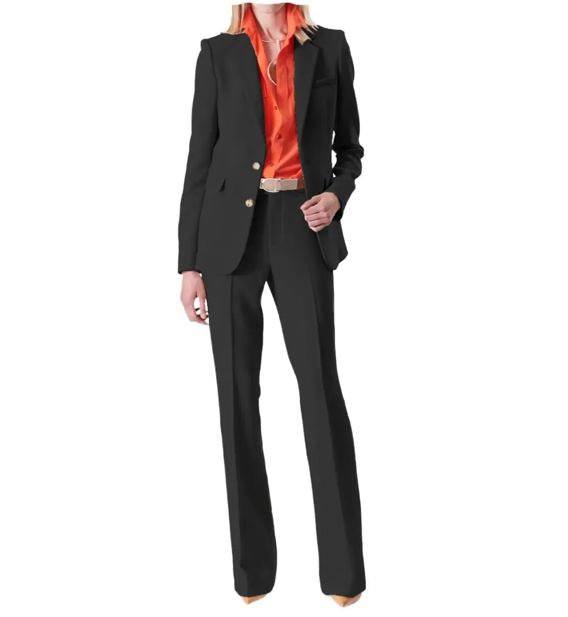 2 Piece Suit Notch Lapel Women Suit (Blazer Pants)