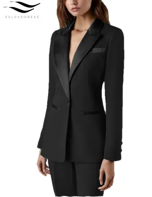 2 Pieces Single Buttons Peak Lapel Women Suit