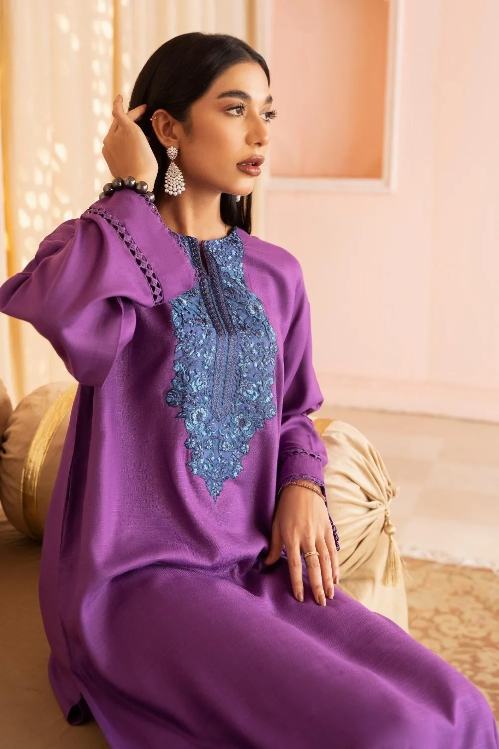 2PC Stitched | Embroidered Slub Staple Suit
