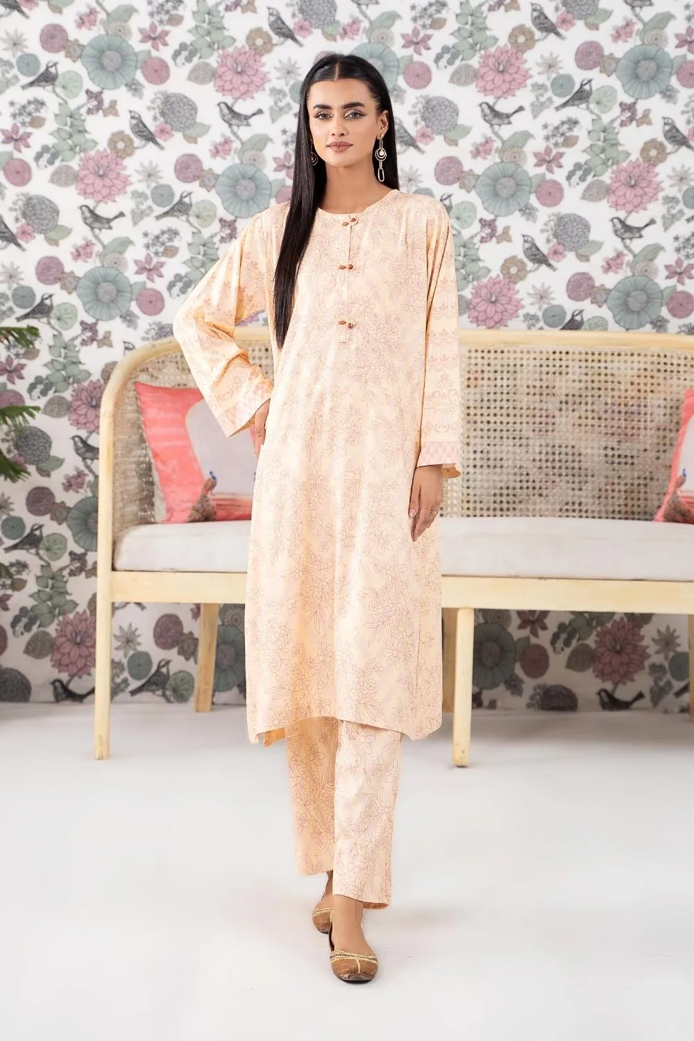 2PC Stitched | Printed Jacquard Suit