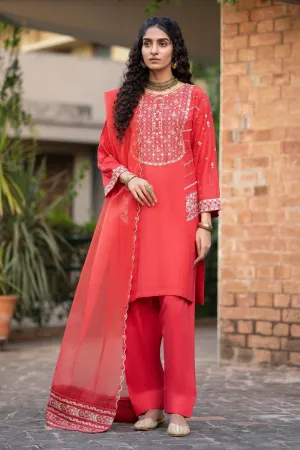 3 PC Stitched | Embroidered Jacquard Suit