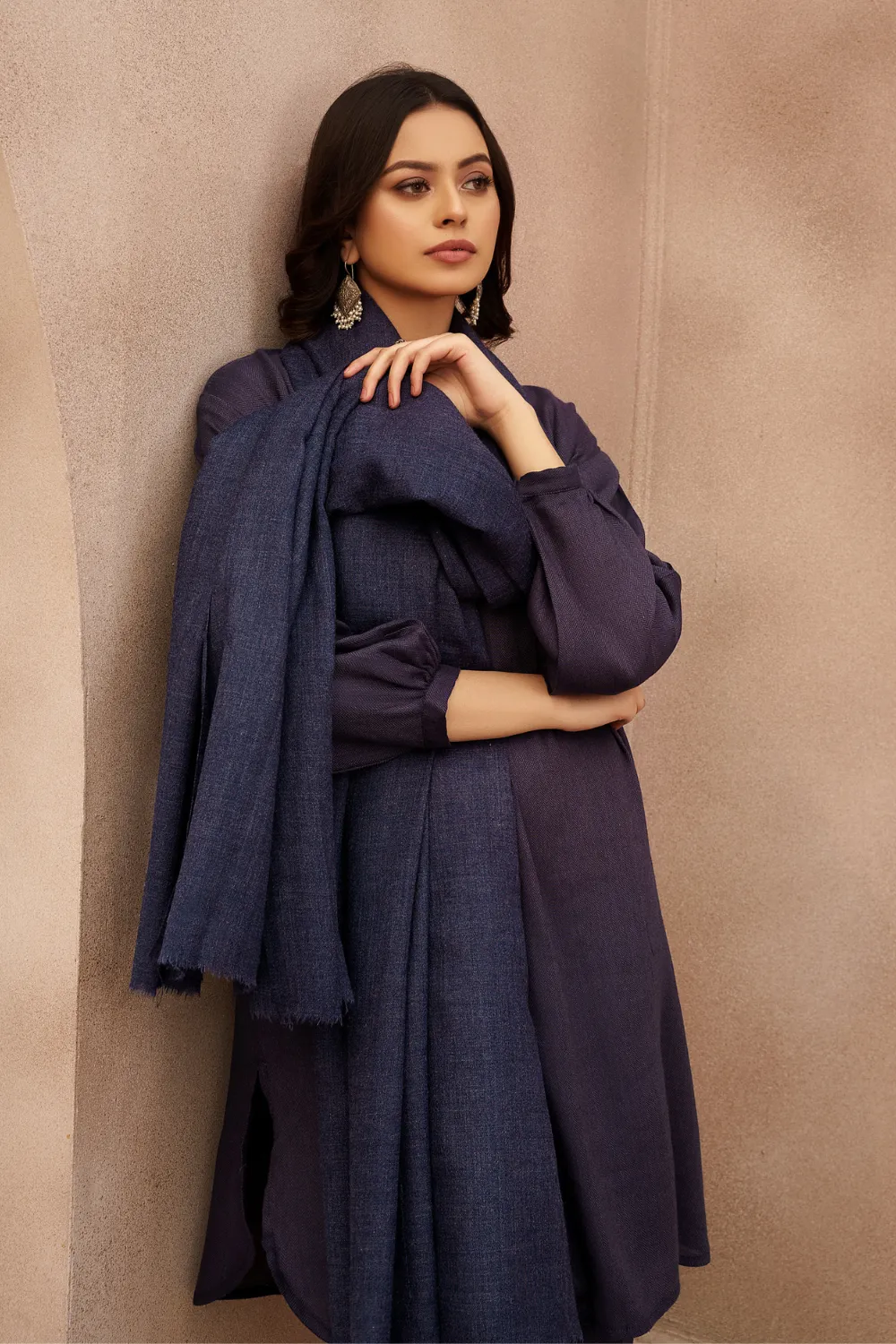 3 PC Stitched | Viscose Cotton Suit  Embroidered Wool Shawl