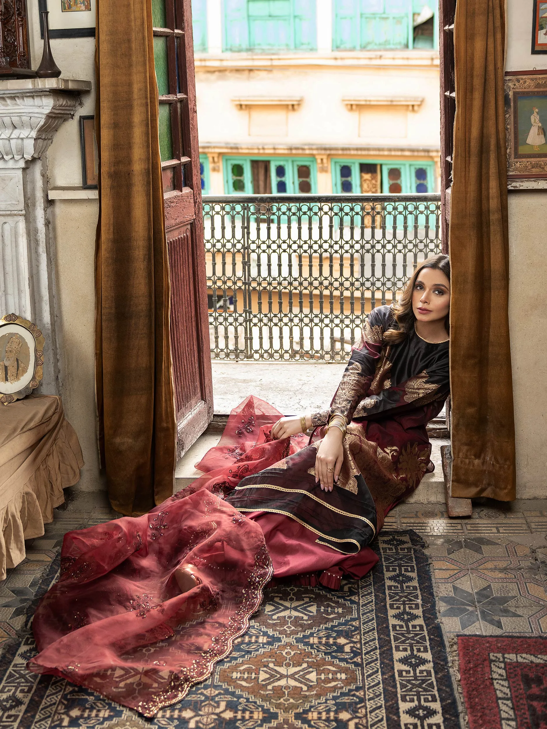 3 Piece Jacquard Suit-Embroidered (Unstitched) | Lime Light Women Eid Collection 2023