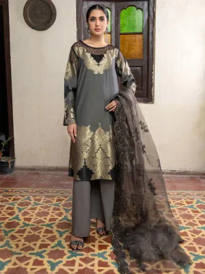 3 Piece Jacquard Suit-Embroidered (Unstitched) | Lime Light Women Eid Collection 2023