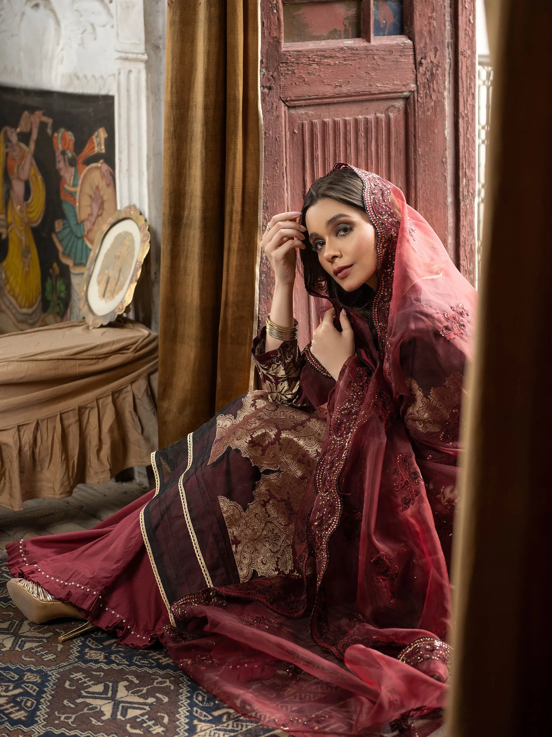 3 Piece Jacquard Suit-Embroidered (Unstitched) | Lime Light Women Eid Collection 2023