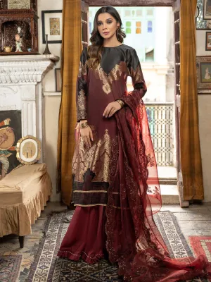 3 Piece Jacquard Suit-Embroidered (Unstitched) | Lime Light Women Eid Collection 2023