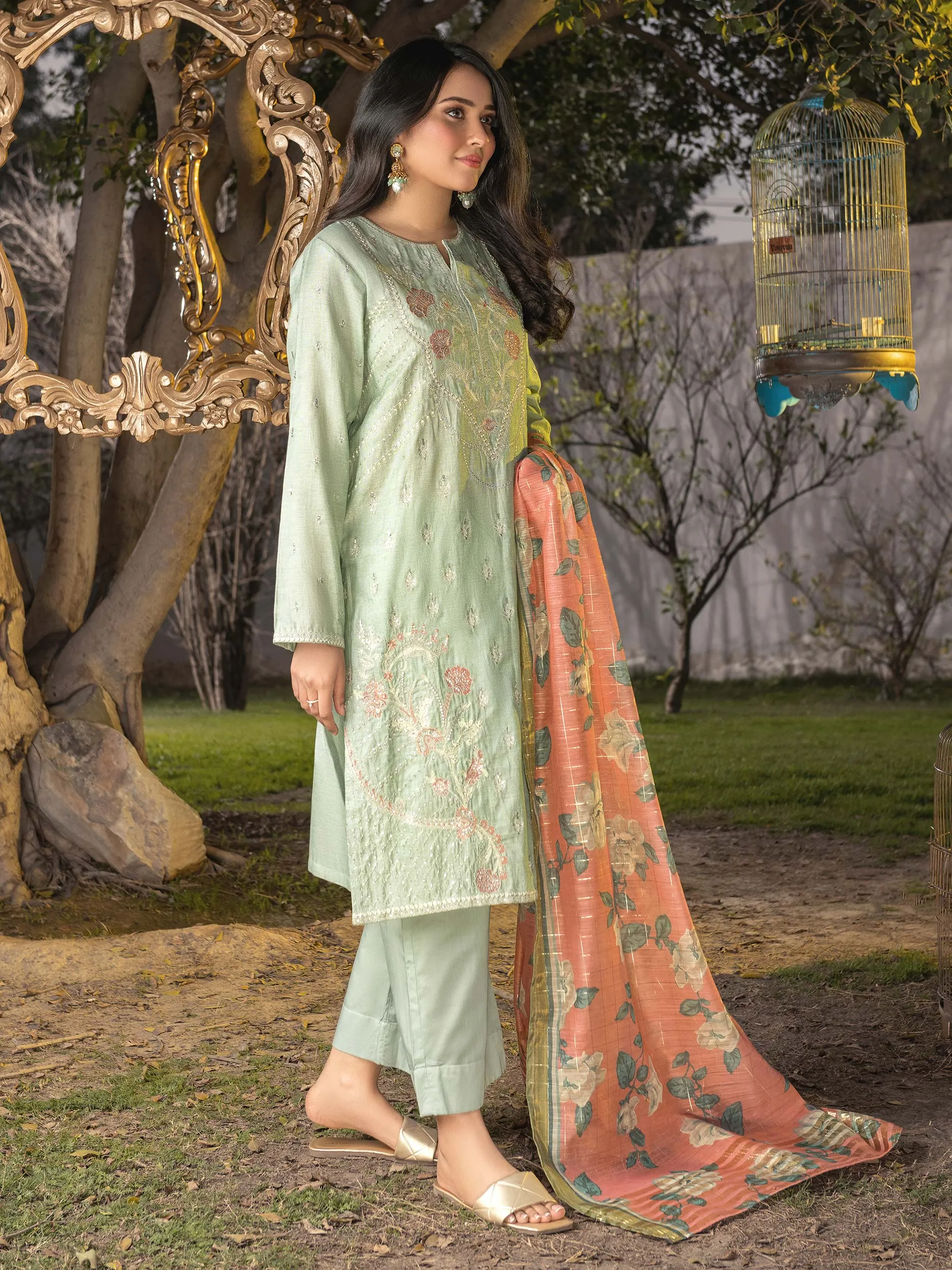 3 Piece Massouri Lawn Suit-Embroidered (Unstitched) | Lime Light Women Eid Collection 2023