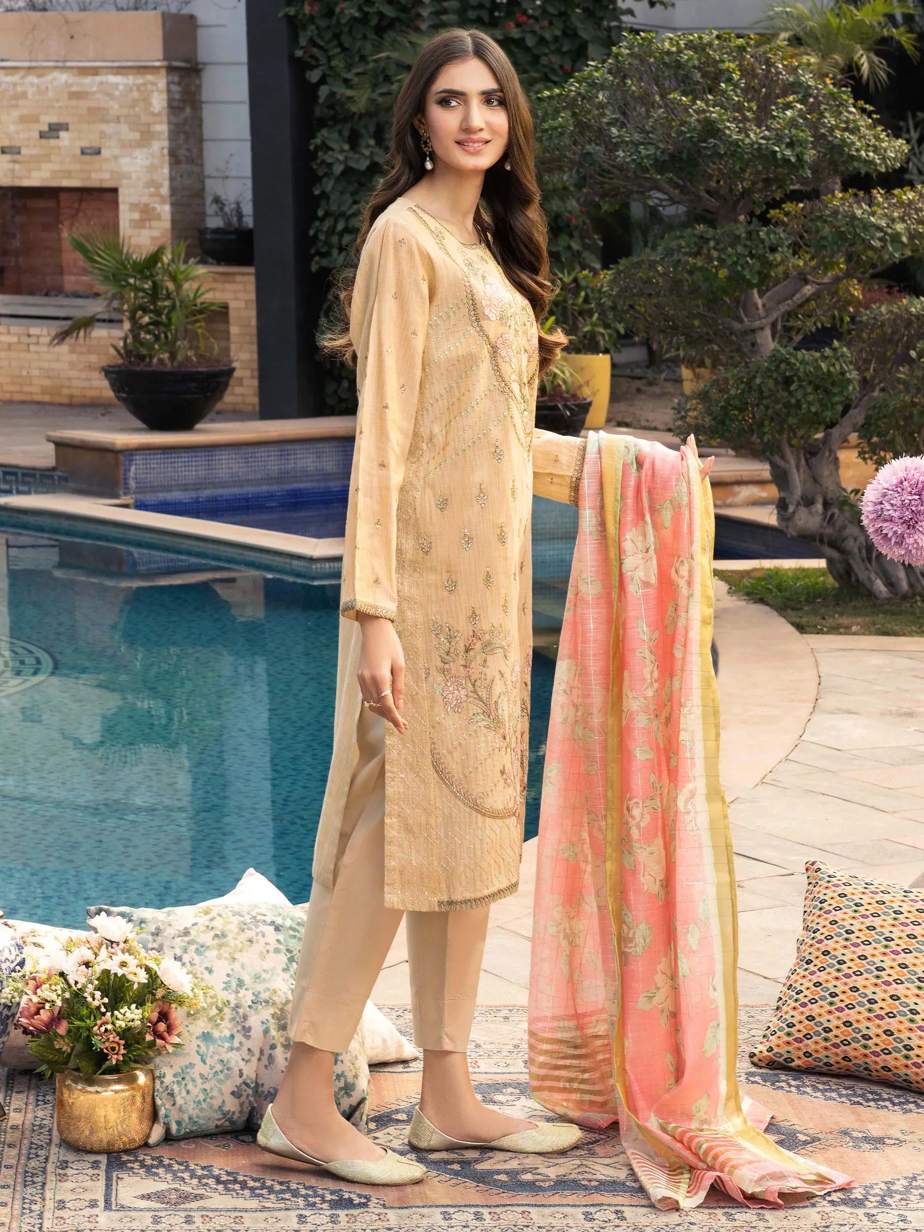 3 Piece Massouri Lawn Suit-Embroidered (Unstitched) | Lime Light Women Eid Collection 2023