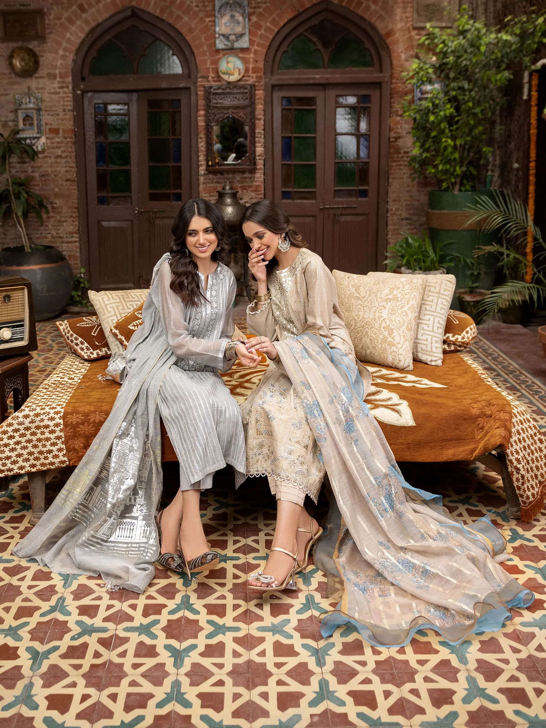 3 Piece Net Suit-Embroidered (Unstitched) | Lime Light Women Eid Collection 2023