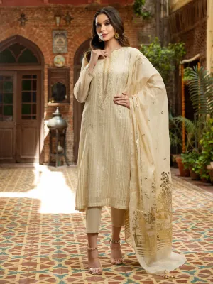 3 Piece Net Suit-Embroidered (Unstitched) | Lime Light Women Eid Collection 2023