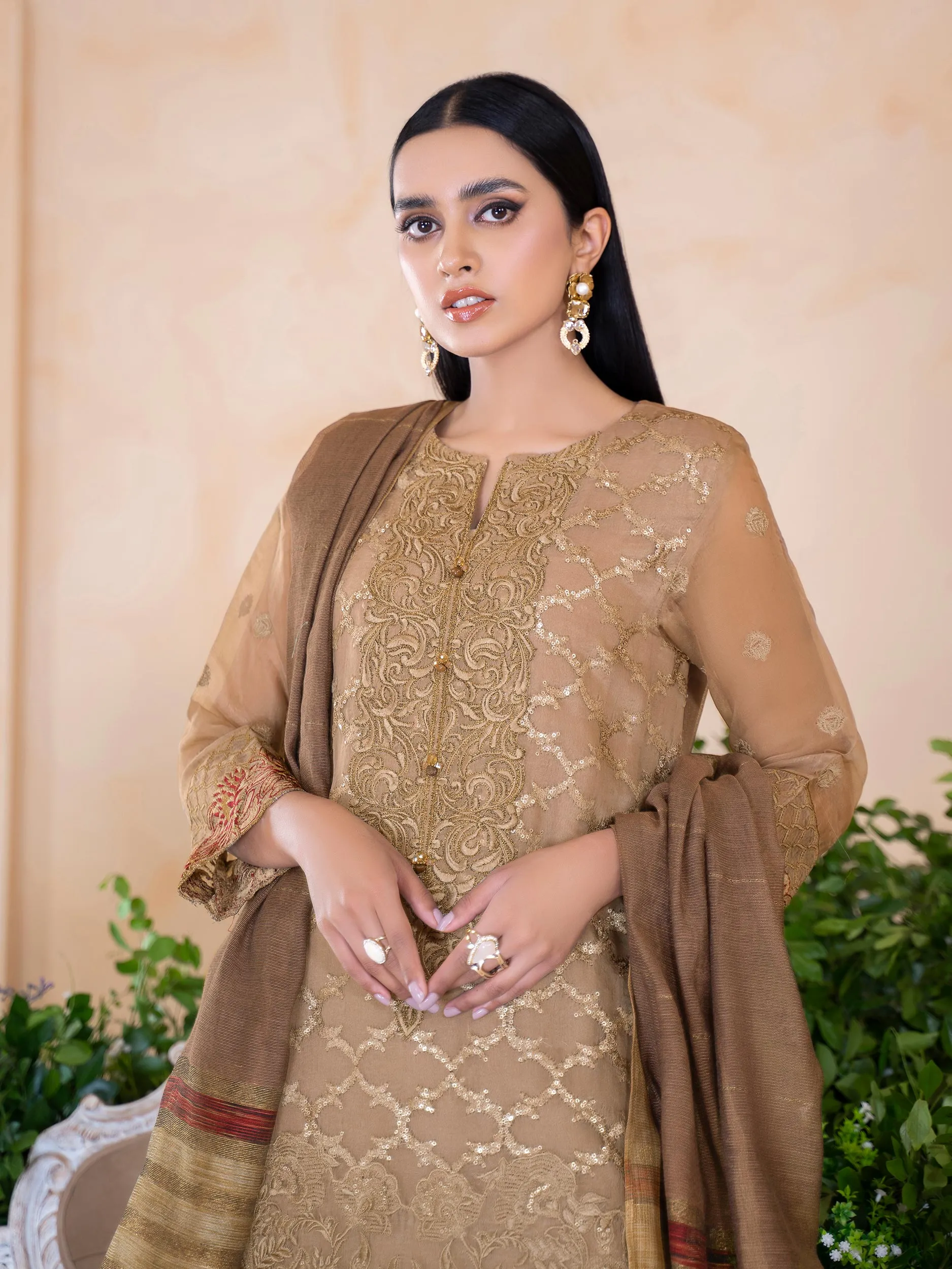 3 Piece Organza Suit-Embroidered (Unstitched) | Lime Light Women Eid Collection 2023
