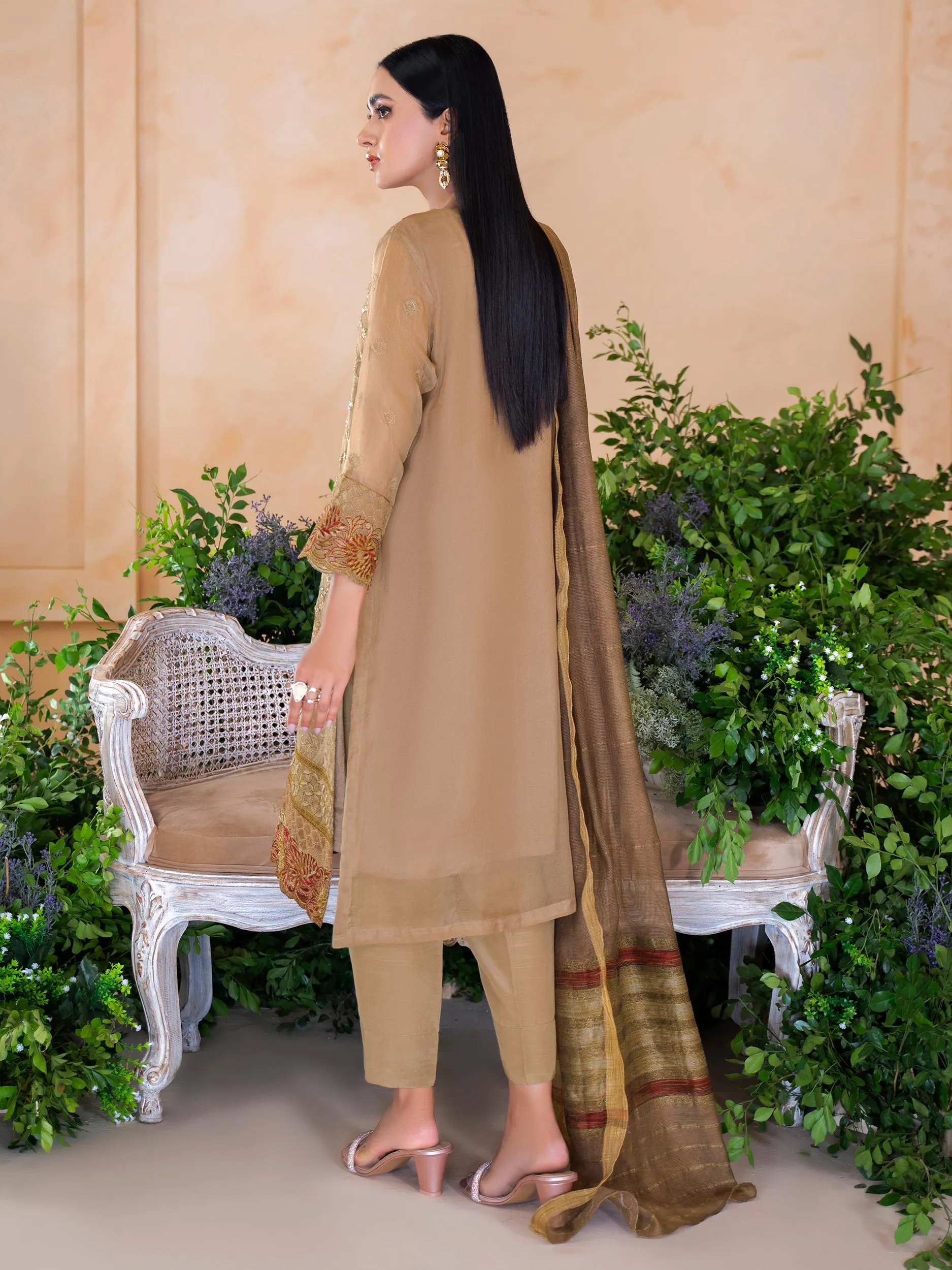 3 Piece Organza Suit-Embroidered (Unstitched) | Lime Light Women Eid Collection 2023
