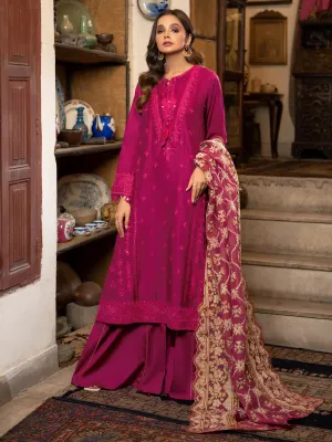 3 Piece Satin Suit-Embroidered (Unstitched) | Lime Light Women Eid Collection 2023