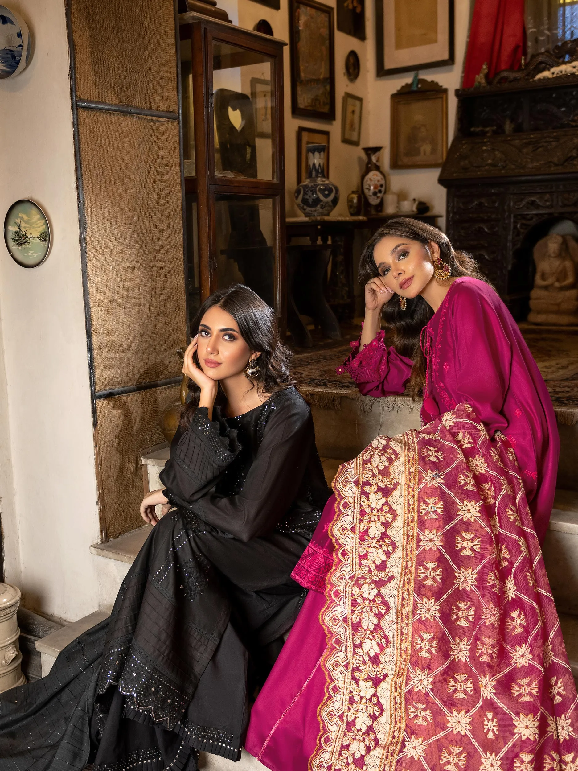 3 Piece Satin Suit-Embroidered (Unstitched) | Lime Light Women Eid Collection 2023