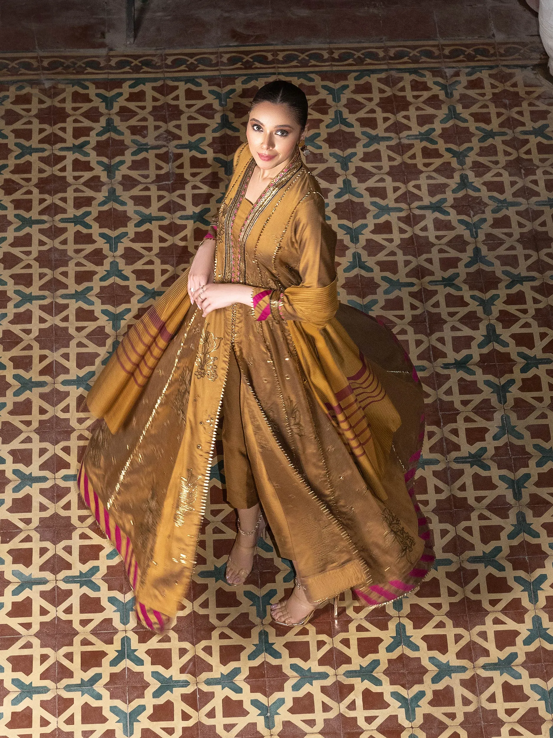 3 Piece Silk Suit-Embroidered (Unstitched) | Lime Light Women Eid Collection 2023