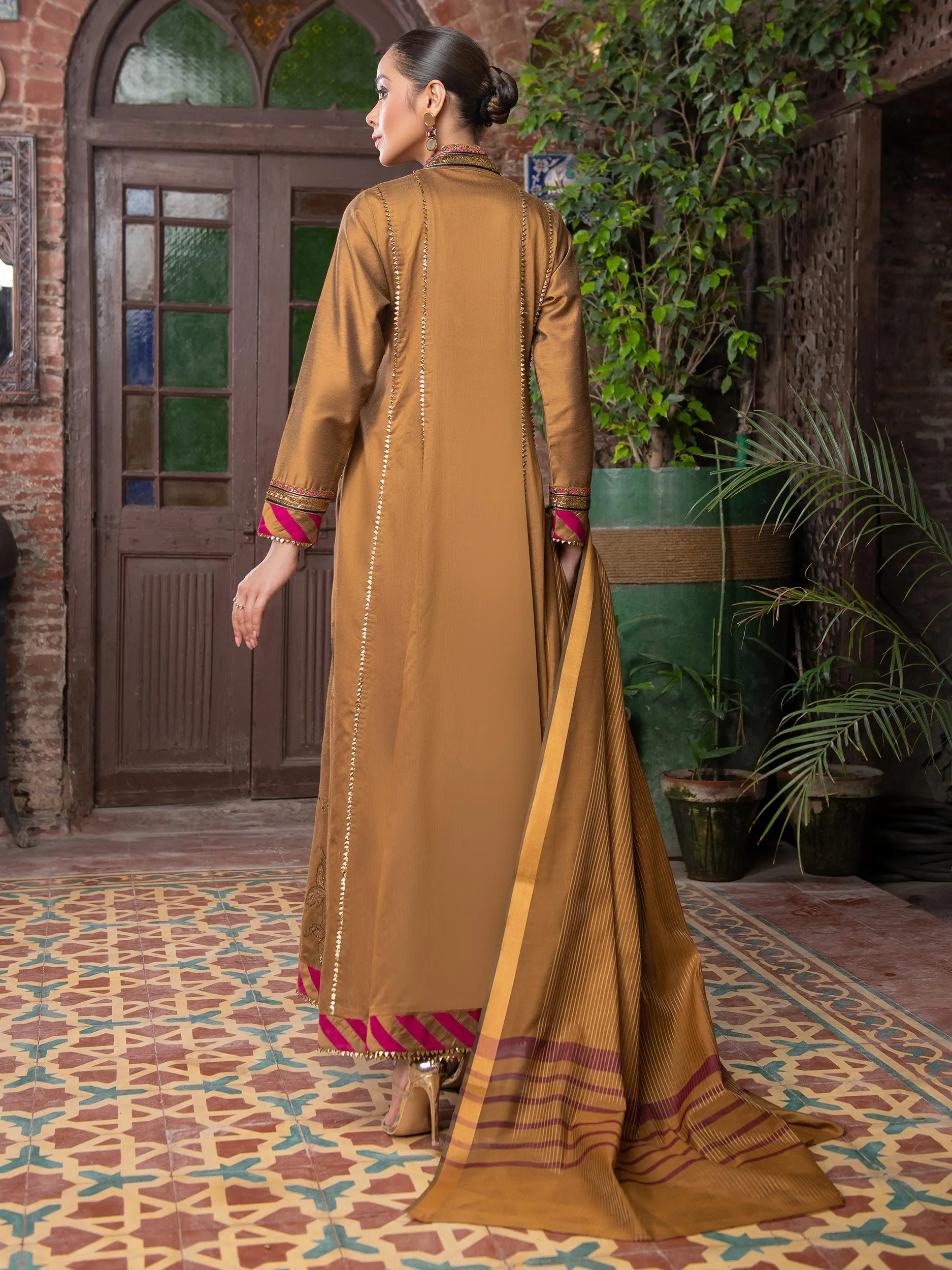 3 Piece Silk Suit-Embroidered (Unstitched) | Lime Light Women Eid Collection 2023