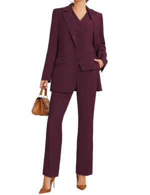 3 Piece Stylish Casual Peak Lapel Women's Suit