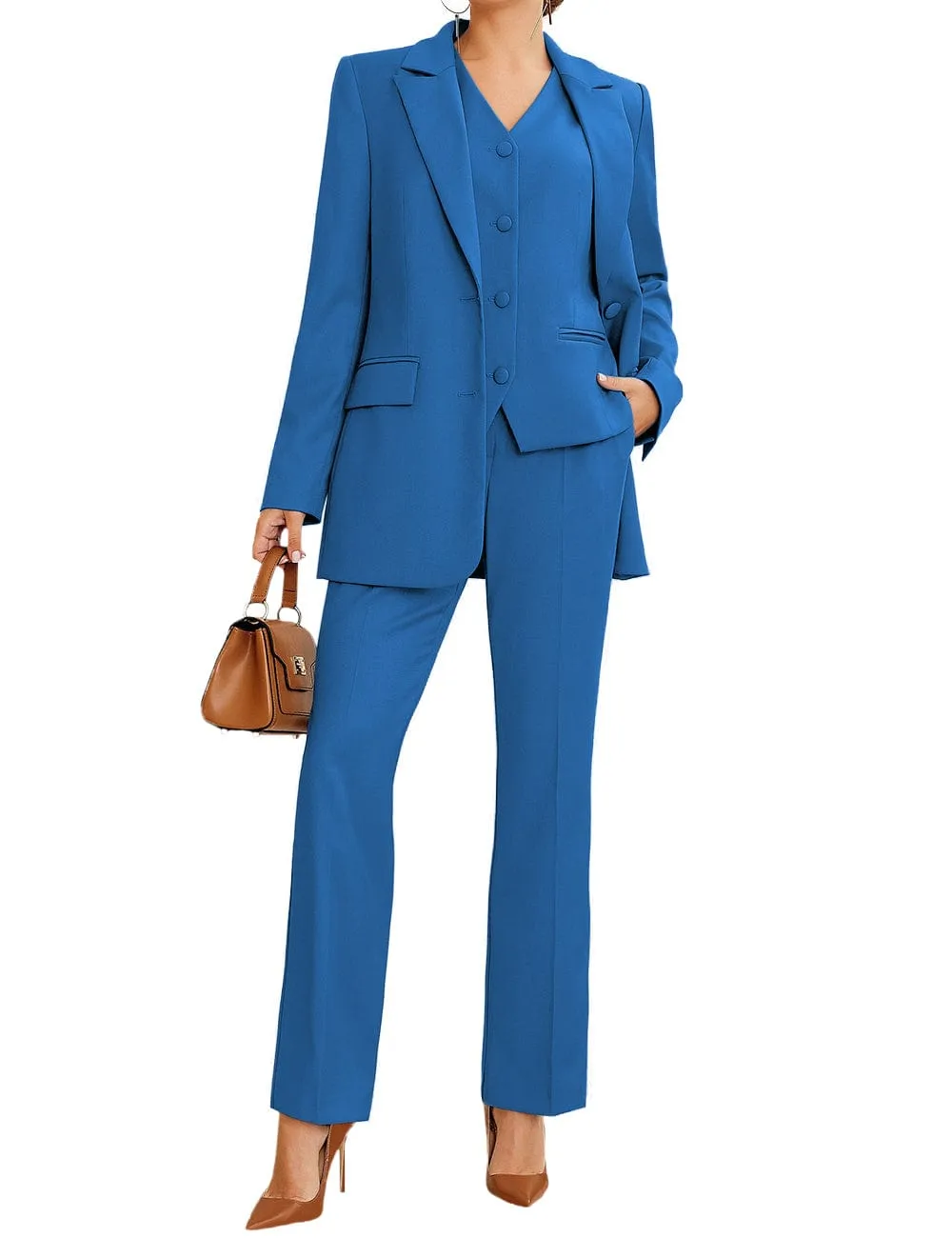 3 Piece Stylish Casual Peak Lapel Women's Suit