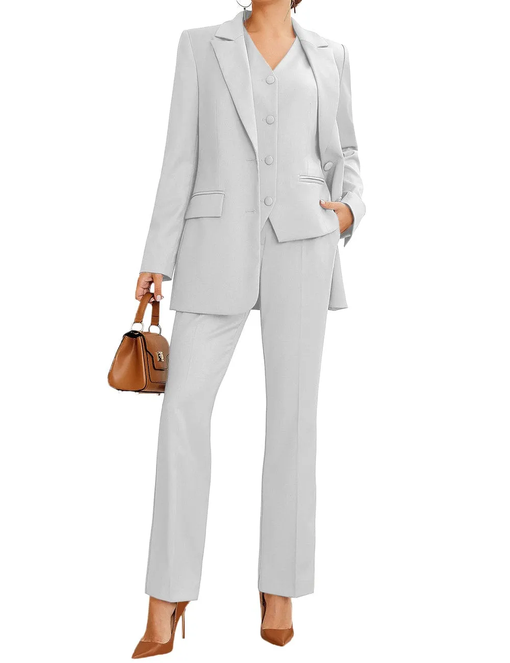 3 Piece Stylish Casual Peak Lapel Women's Suit