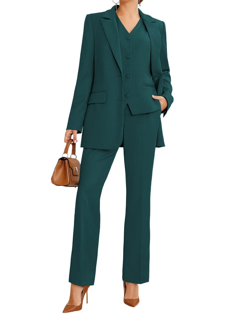 3 Piece Stylish Casual Peak Lapel Women's Suit
