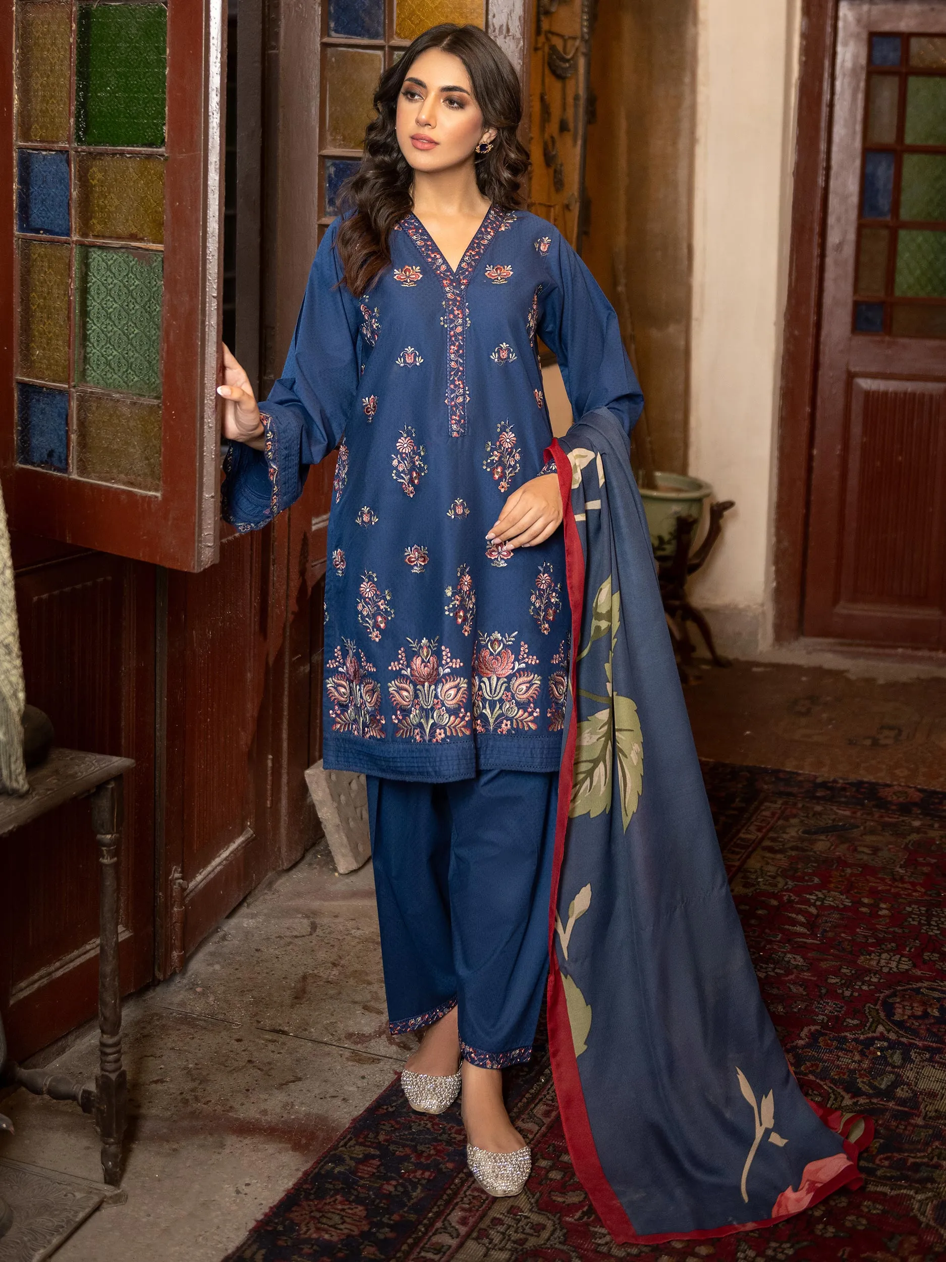 3 Piece Texture Lawn Suit-Embroidered (Unstitched) | Lime Light Women Eid Collection 2023