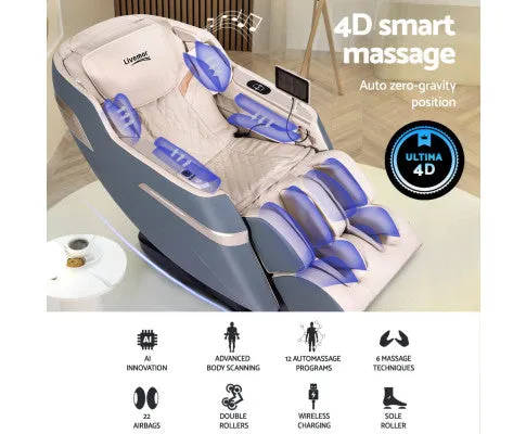 4D Massage Chair Electric Recliner Home Massager Gray Sina