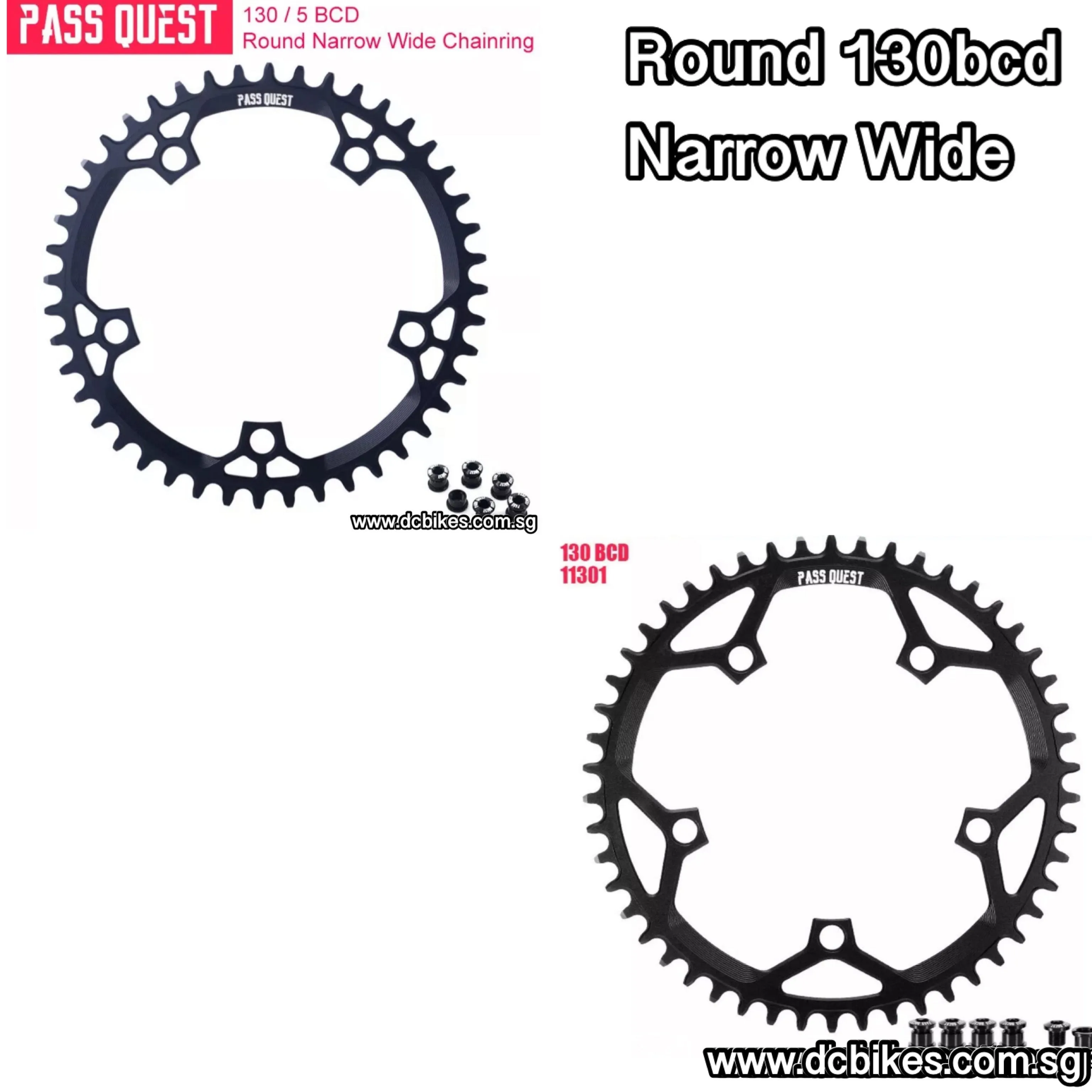 5 Hole 130BCD Cyclocross CX Road Foldie Narrow Wide Chain Ring