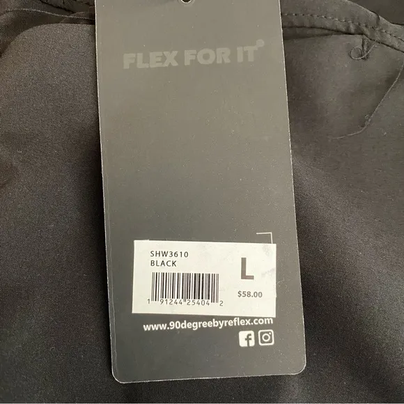 90 Degree by Reflex Black Cuffed Activewear Short