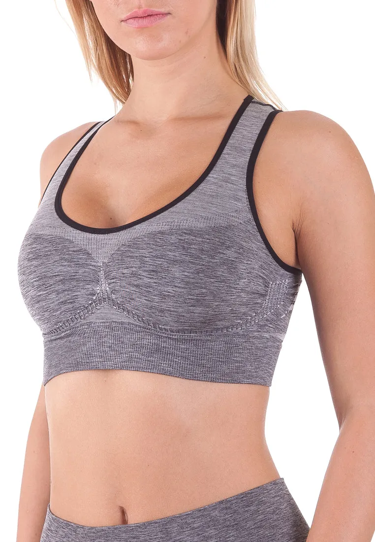 Actiwear Womens Dryarn Melange Crop Top