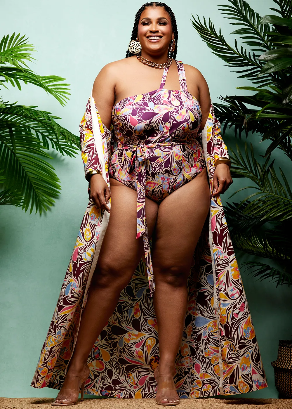 Adowa Women's African Print Swimsuit (Tropical Paisley) - Clearance