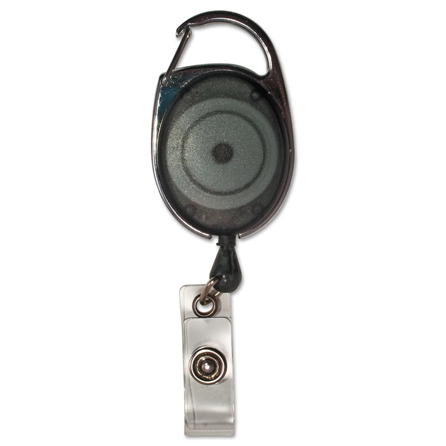 Advantus Carabiner-Style Retractable Id Card Reel, 30" Extension, Smoke, 12/pack