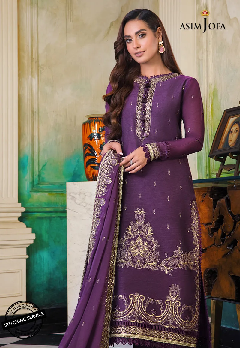 AJIM-05 Asim Jofa The Iqra & Minal Edit Winter Collection 2022 | Unstitched Embroidered Cotton Suits
