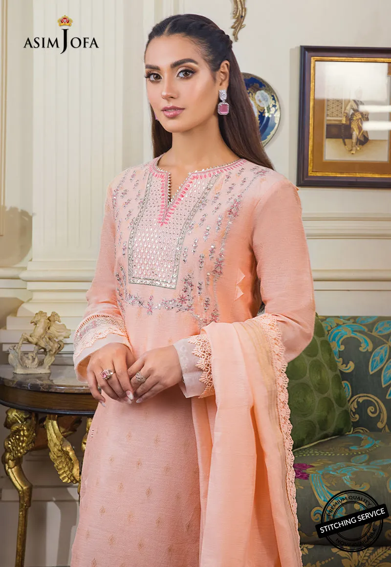 AJIM-09 Asim Jofa The Iqra & Minal Edit Winter Collection 2022 | Unstitched Embroidered Cotton Suits