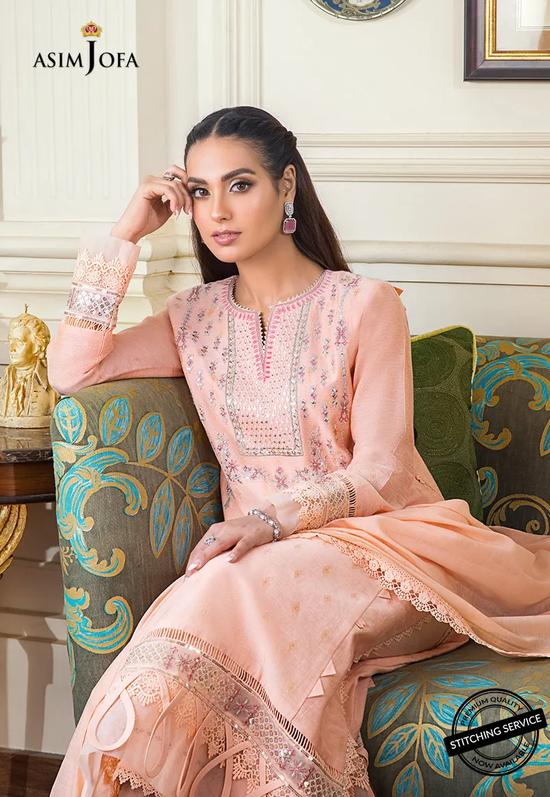AJIM-09 Asim Jofa The Iqra & Minal Edit Winter Collection 2022 | Unstitched Embroidered Cotton Suits