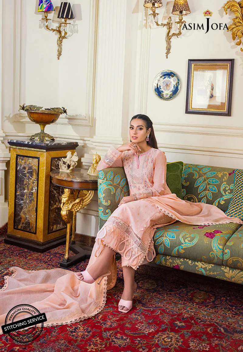 AJIM-09 Asim Jofa The Iqra & Minal Edit Winter Collection 2022 | Unstitched Embroidered Cotton Suits