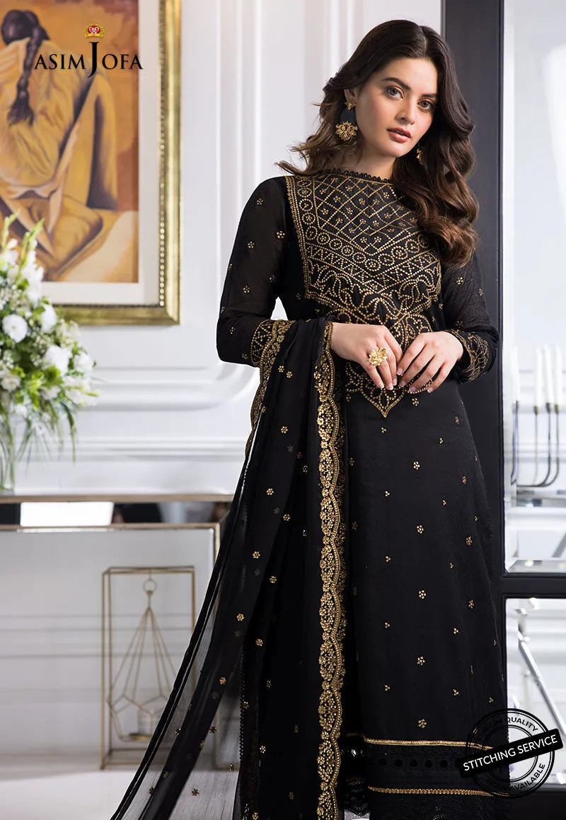 AJIM-14 Asim Jofa The Iqra & Minal Edit Winter Collection 2022 | Unstitched Embroidered Cotton Suits